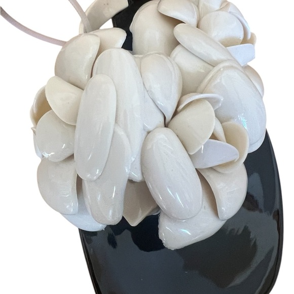 Jeffrey Campbell Black and White Sandals with Floral Strap Design - Picture 2 of 8